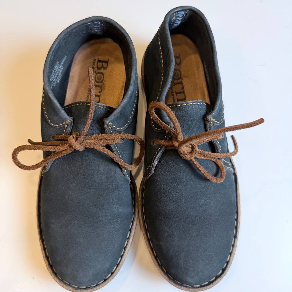 Born Handcrafted Leather Chukka Boots Navy Blue BR0019234 Womens‎ 6 EU 36.5